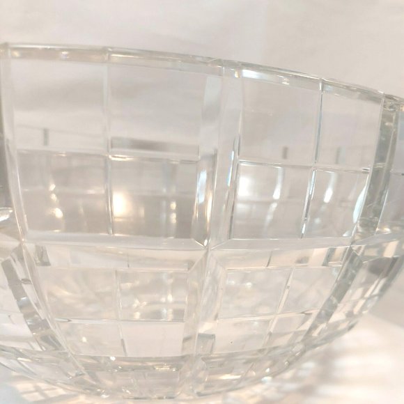 WEDGEWOOD Elegant Solid Cut Crystal 10" Round TARTAN CENTERPIECE BOWL Plaid Desi - Picture 4 of 7